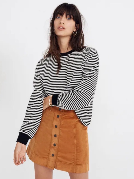 Madewell Tops - Madewell Striped Long-Sleeve Crewneck Tee